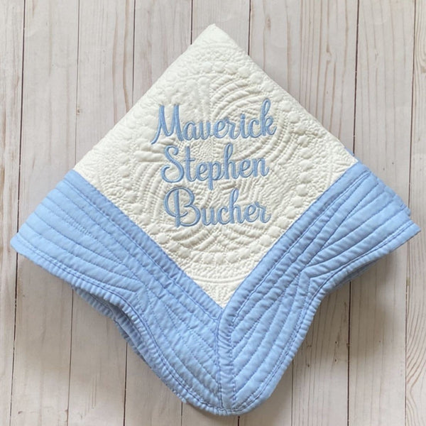 personalized baby blanket embroidered