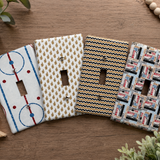 Hockey themed switch plate covers