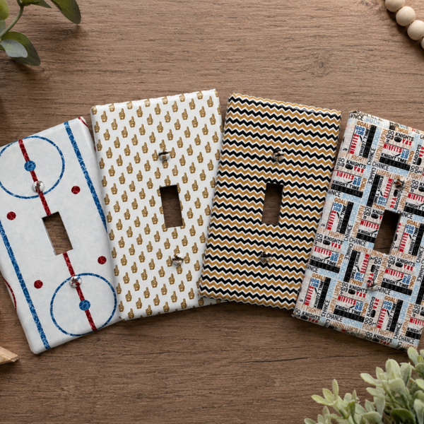 Hockey themed switch plate covers
