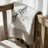 baby boy personalized baptism blanket