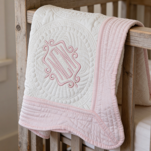 personalized monogram baby blanket for girl
