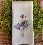 Blue Christmas Kitchen Tea Towel - Ballerina