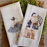 Blue Christmas Kitchen Tea Towel - Ballerina
