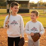 All legends start small baseball sweatshirt for toddlers