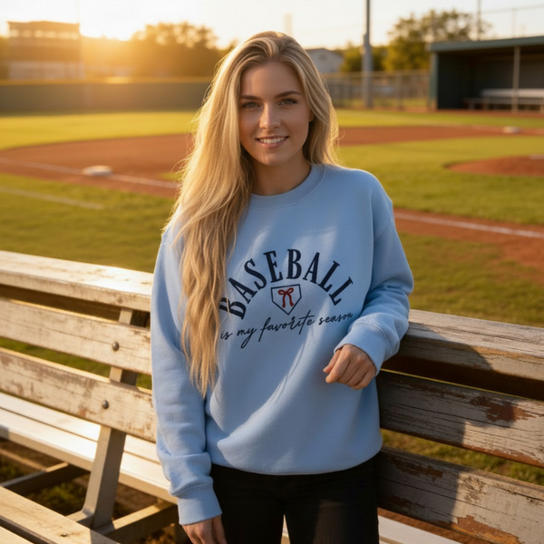 baseball is my favorite season ladies crewneck sweatshirt